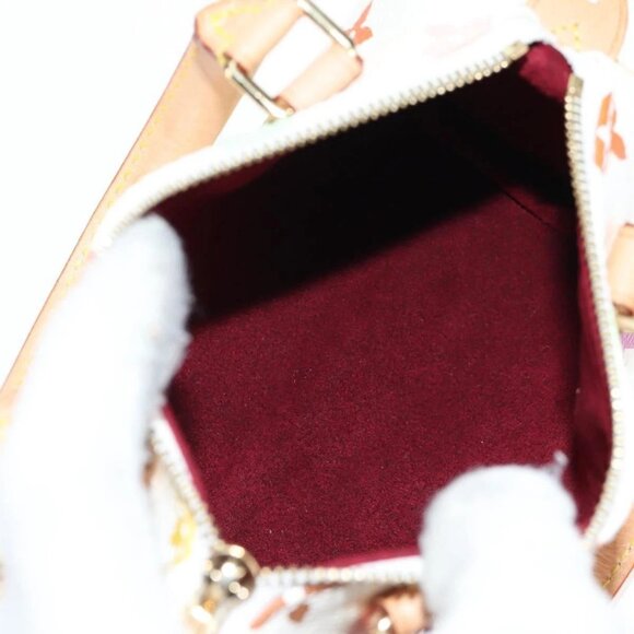 LOUIS VUITTON Monogram Multicolor Mini Speedy Hand Bag White M92645 Auth 143167A - Picture 10 of 16